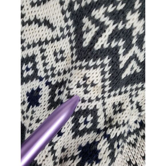 Haband Sweater Jacket Zip-Up Fair Isle Cardigan Mens 3XL Green White Grandpacore - Picture 5 of 15